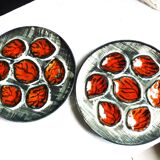 Hand-painted oyster plates - Plates from Pornic, France