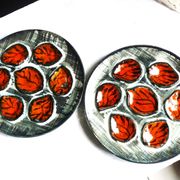 Hand-painted oyster plates - Plates from Pornic, France