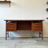 Freestanding teak desk, Denmark 60s/70s, vintage, mid-c mode