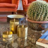 Set of 3 solid Brass boxes , De Falco Italy 1970s