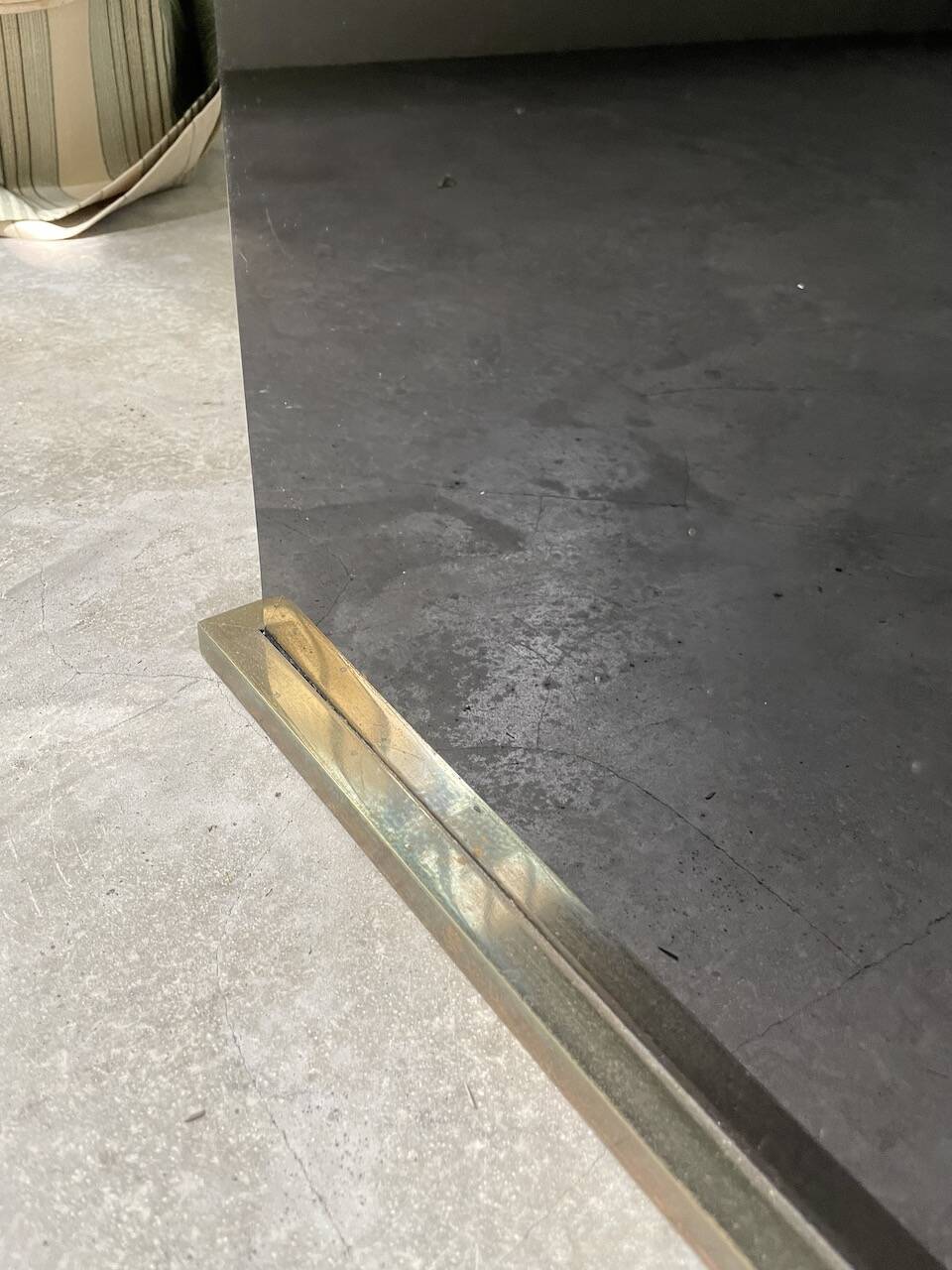 Black lacquer and brass console coffee table