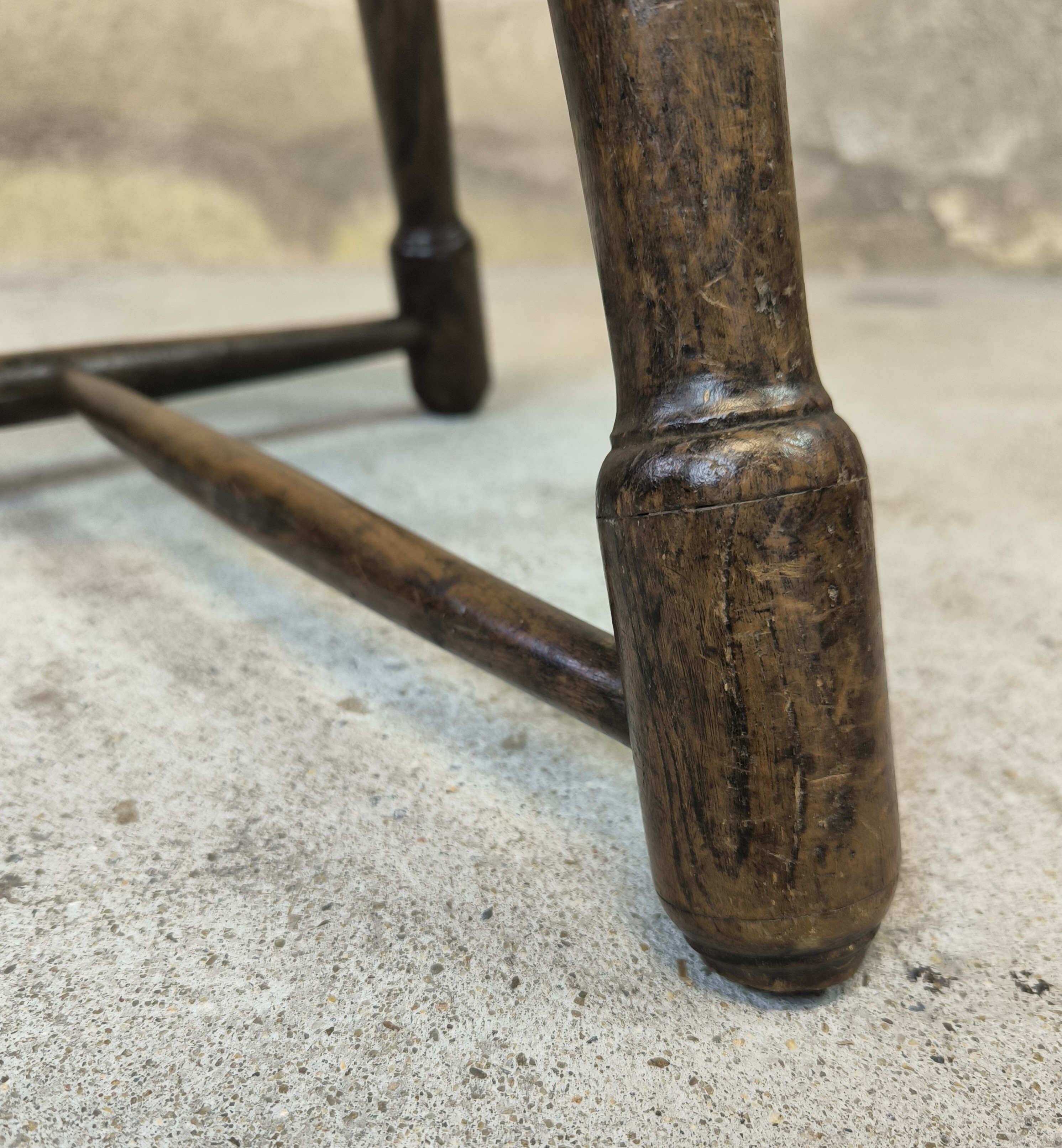 Vintage brutalist wooden tripod stool