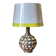 Vintage handcrafted lamp, pottery and silver-plated metal