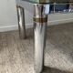 Vintage coffee table in brass and chrome metal from the 70s