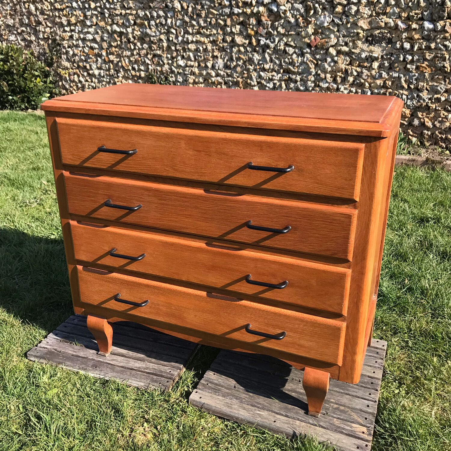 1950 vintage chest of drawers in gilded oak