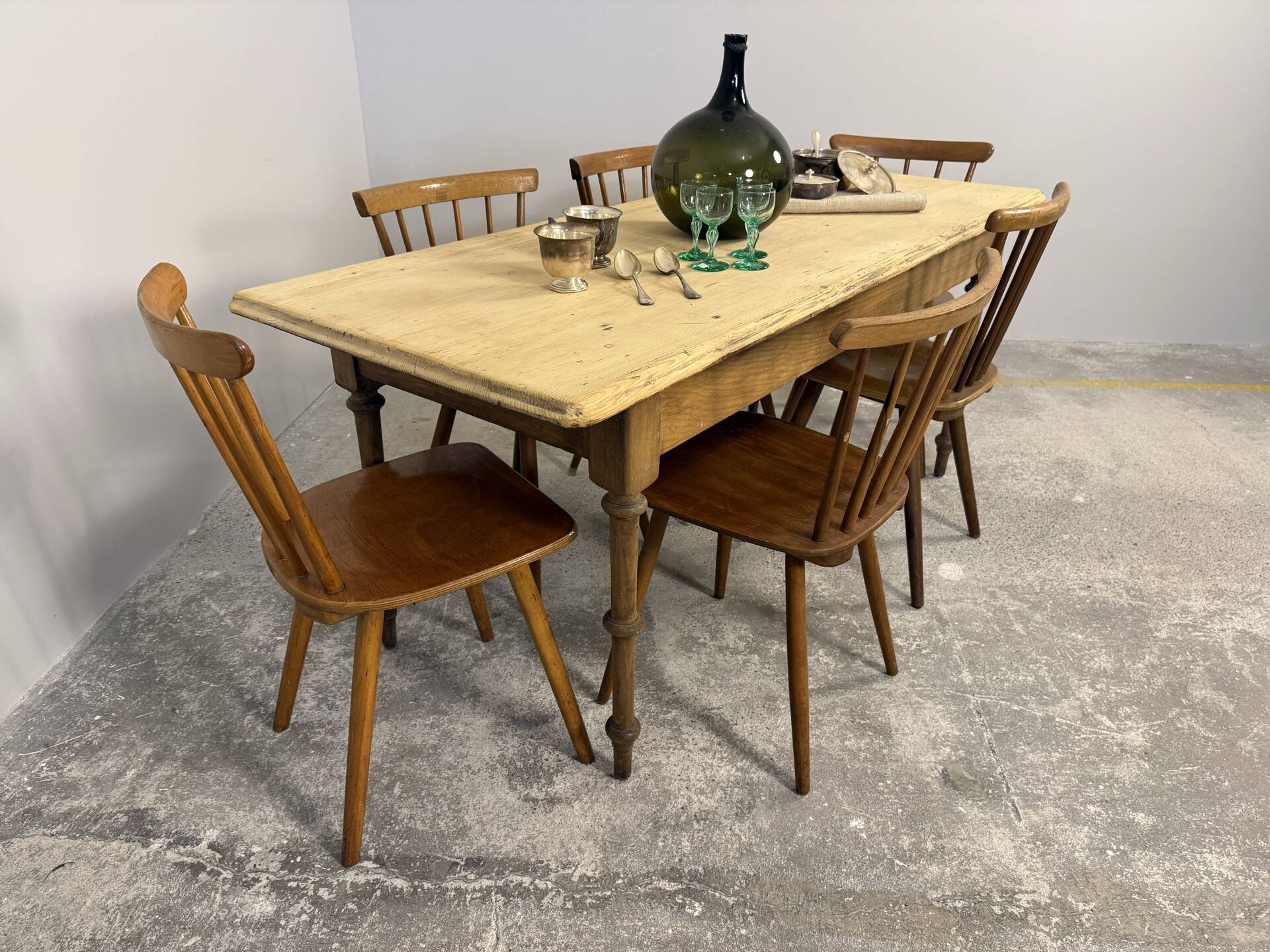 Old farmhouse table in fir, bistro style – 180 cm