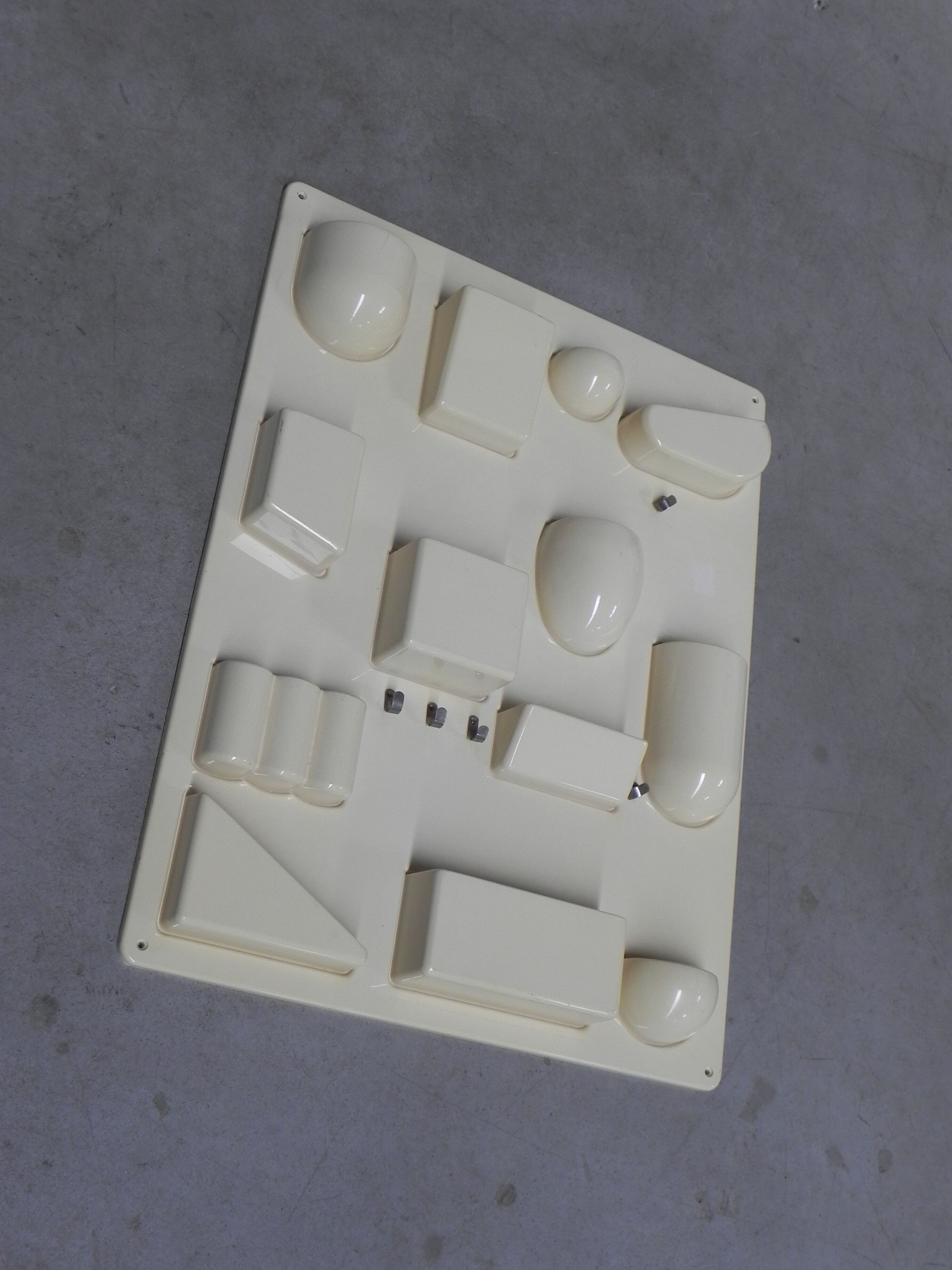 Vintage plastic wall rack, storage system