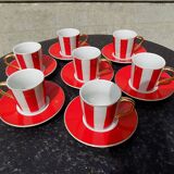 Striped cups and saucers