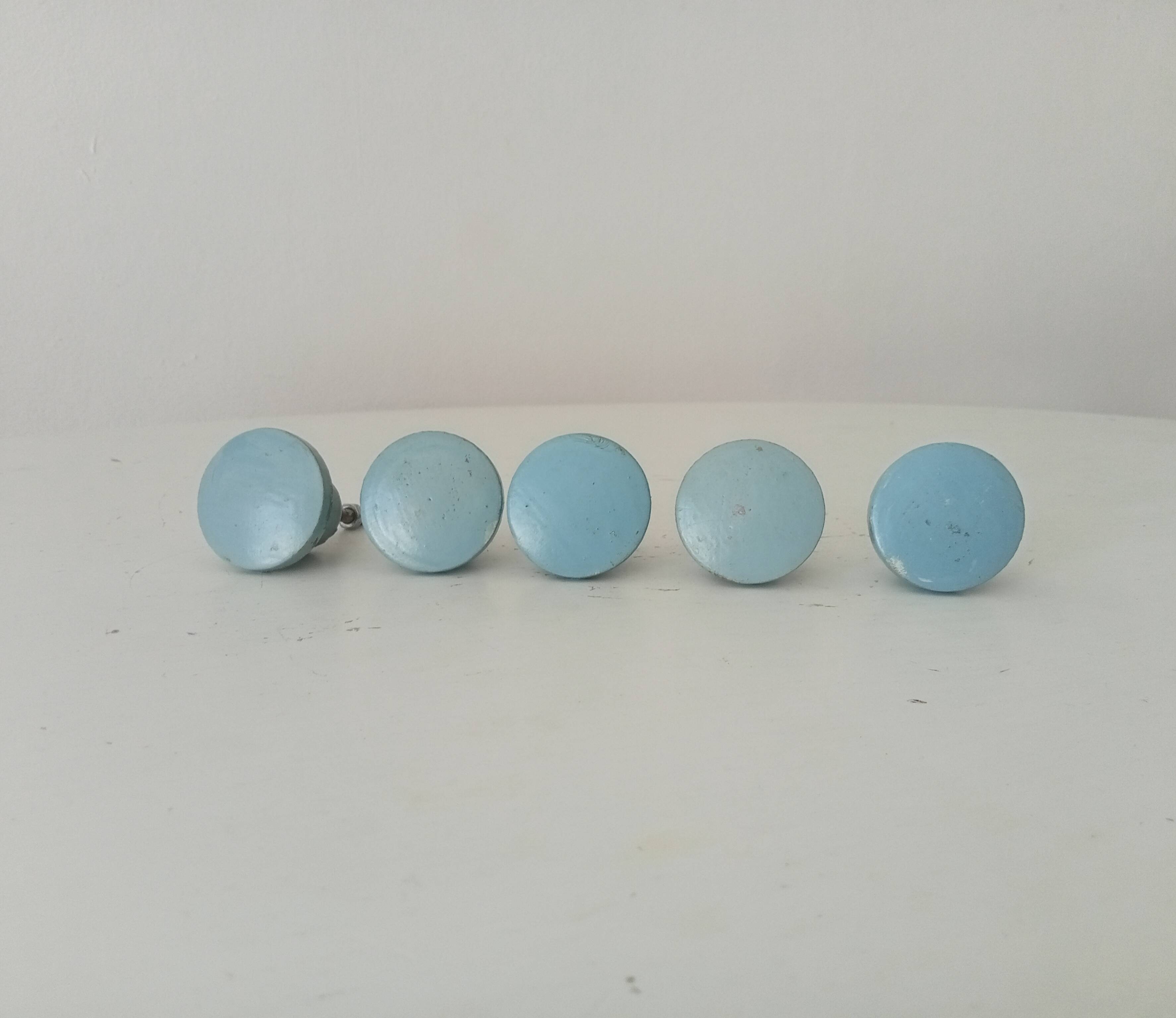 Paire de boutons de meubles vintage en bois