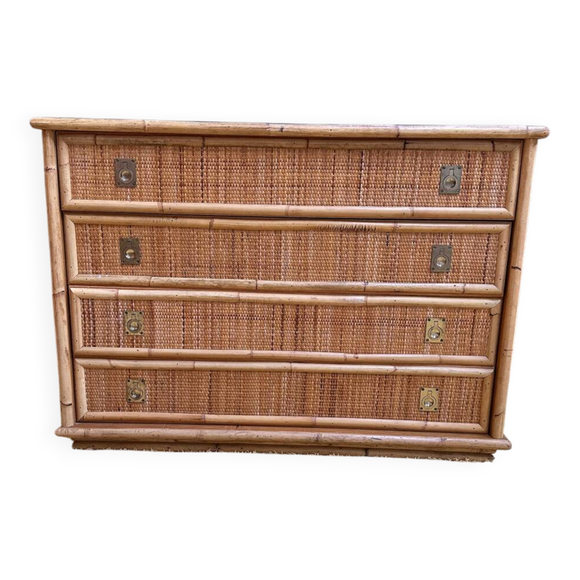 Dal Vera bamboo and rattan chest of drawers