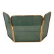 Three-Panel Folding Fire Screen in Tinted Green Glass with Brass Frame
