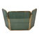 Three-Panel Folding Fire Screen in Tinted Green Glass with Brass Frame