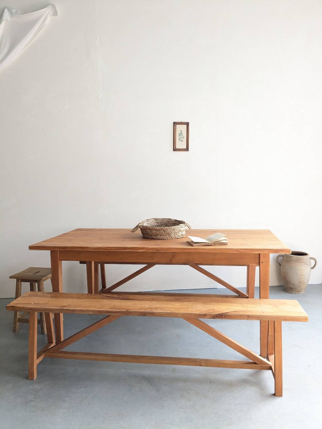 Cherry wood farmhouse table