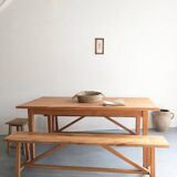 Cherry wood farmhouse table