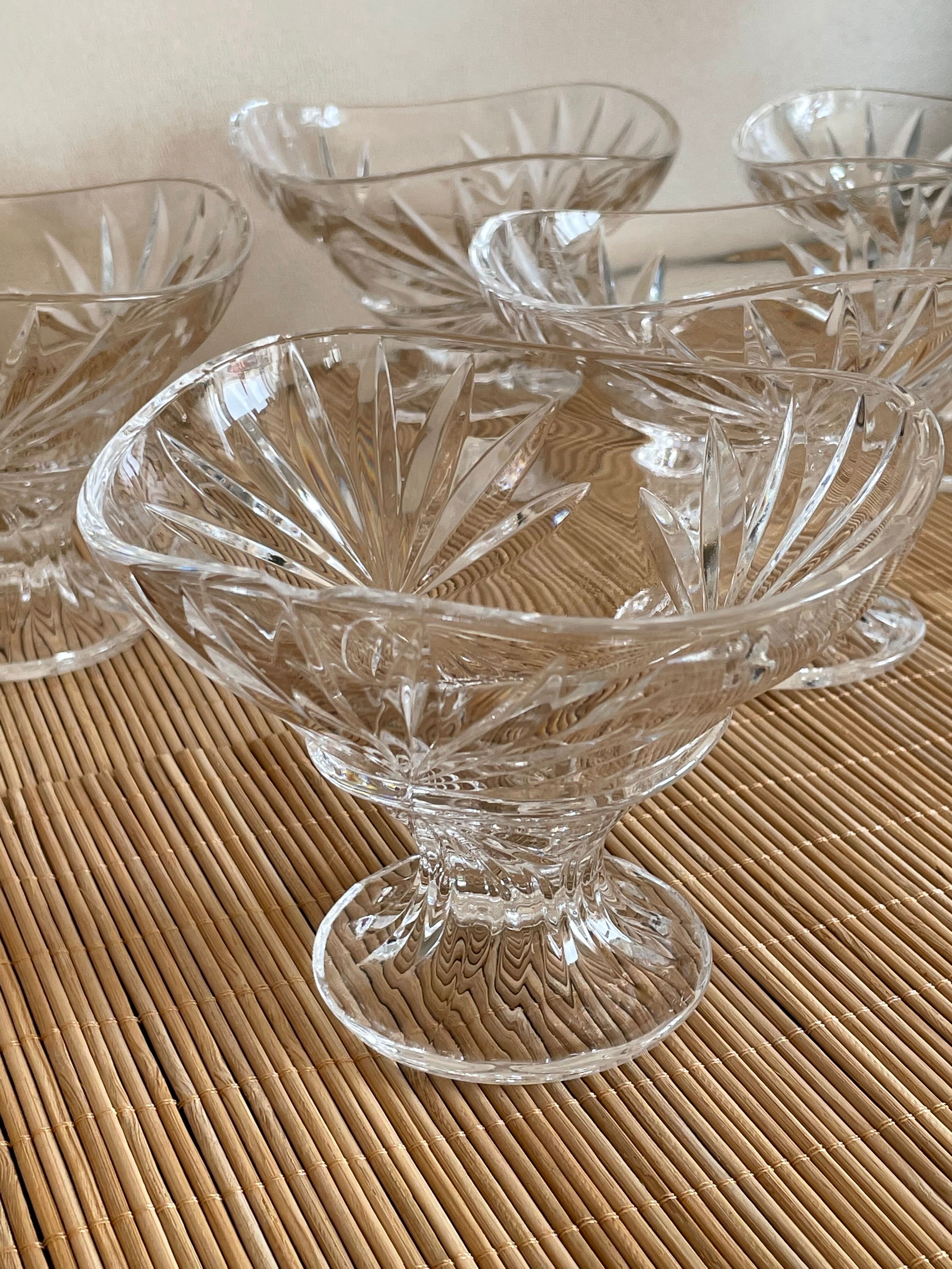 5 ice cream cups, Arques crystal fruits