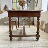 2m walnut drapery farm table