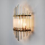 Venini wall lamp, murano triedri glass, italy, 1970