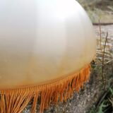 Suspension vintage à franges en verre givré