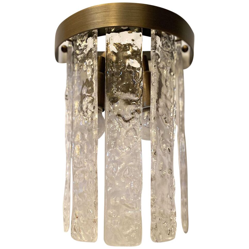 Hammered strips “listelli” murano glass belt wall sconces