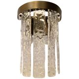 Hammered strips “listelli” murano glass belt wall sconces