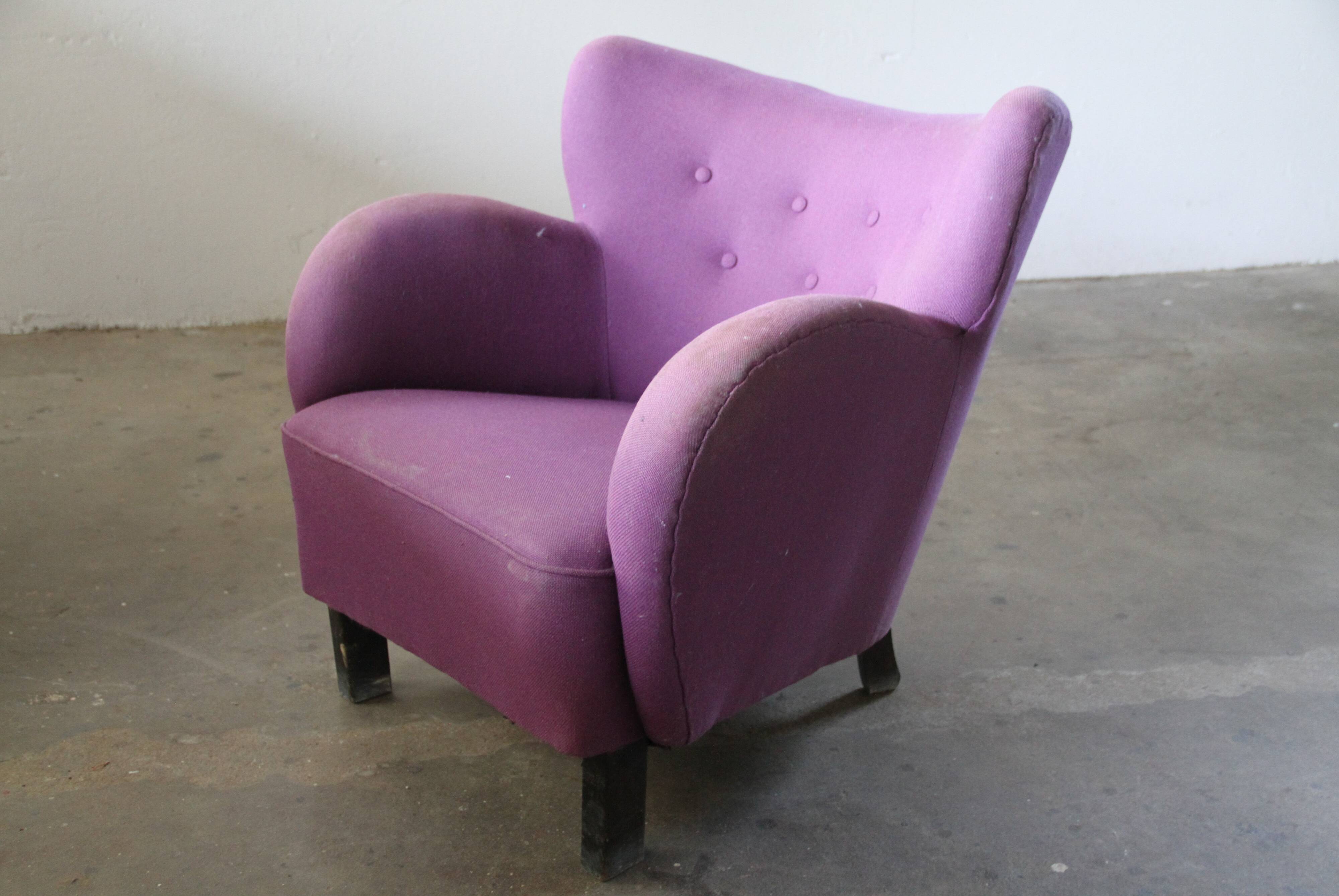 Danish 1930s Club Sofa, Style of Fritz Hansen & Flemming Lassen