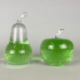 Set of Two Glass Paperweights by Milan Metelák, 1970's