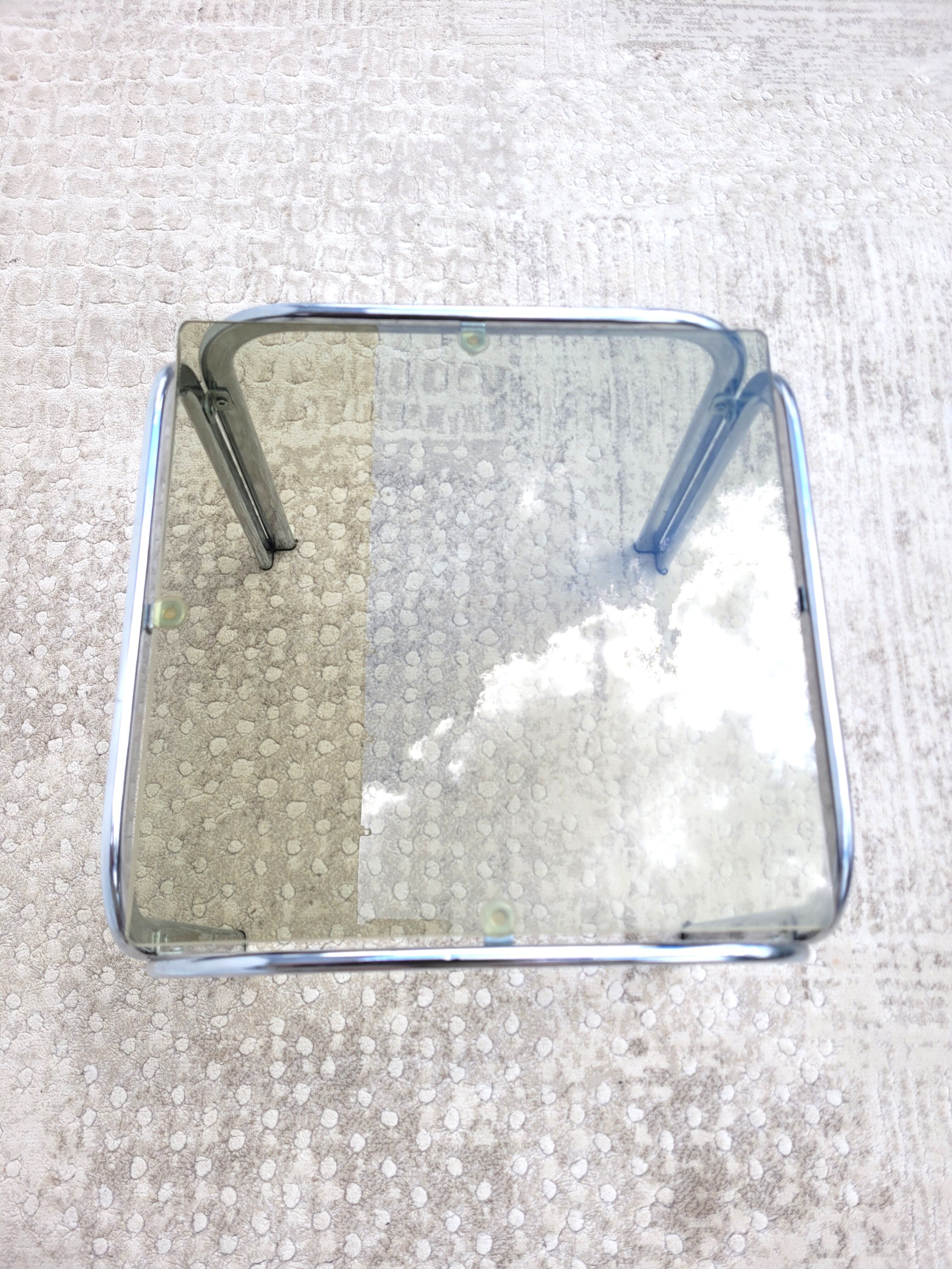 Coffee table chrome smoked glass