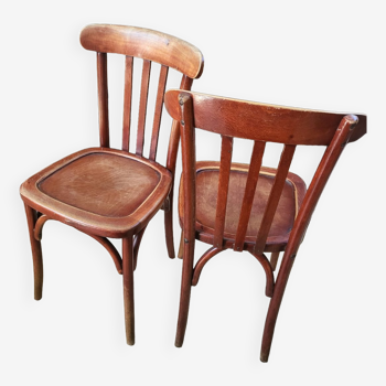 Pair of stamped bistro chairs