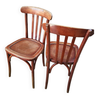 Pair of stamped bistro chairs