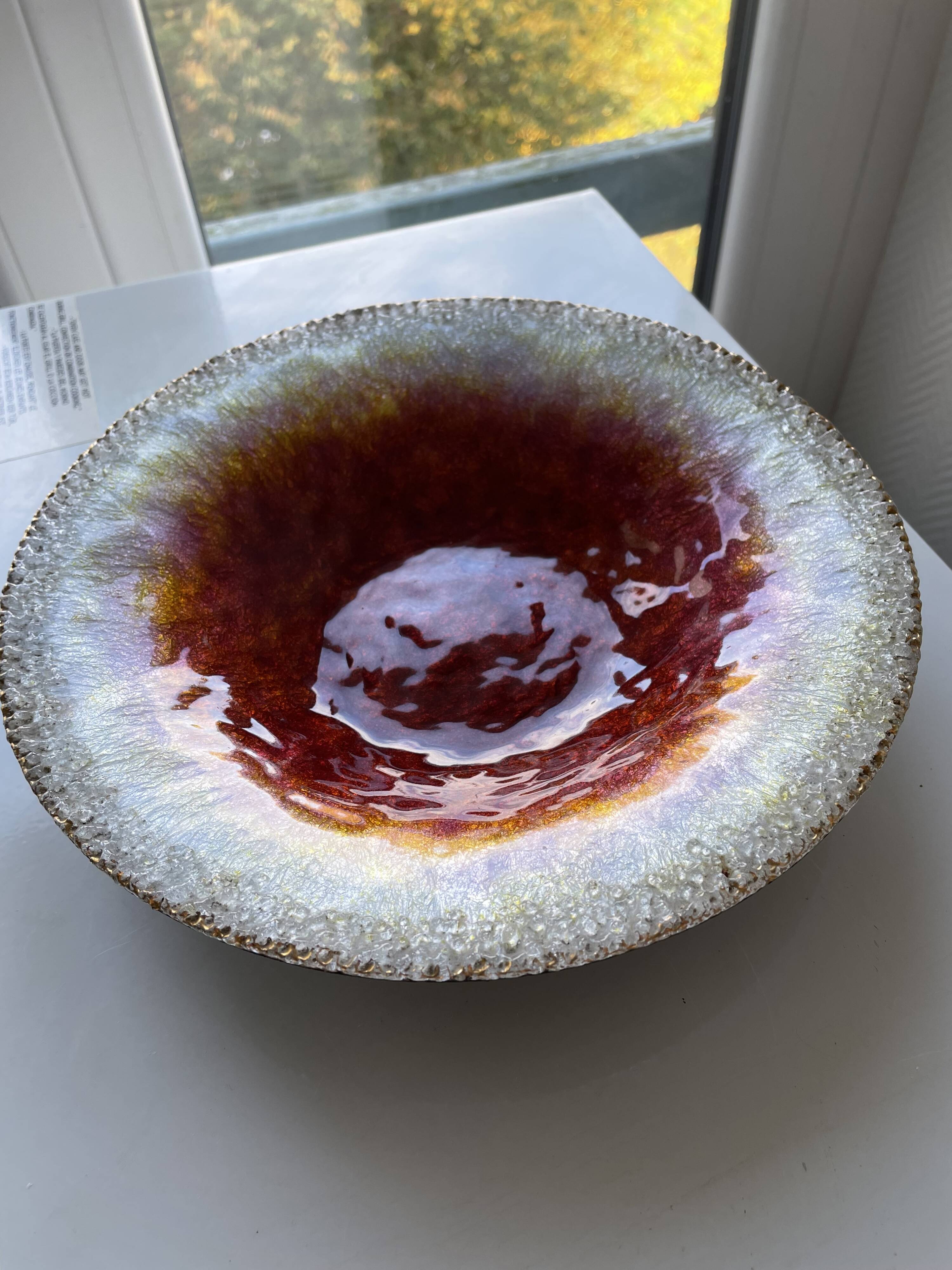 Art enamel coupe from Limoges signed Duban and Christel.