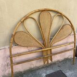 Headboard 2 people in rattan and vintage cannage