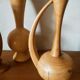 Set de 4 vases en bois tourné