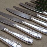 12 entremets Christofle  knives silver metal stainless steel blade model Vendome