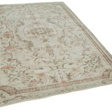 Tapis beige turc noué à la main 182 cm x 252 cm