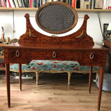 Elm burl and bronze desk
