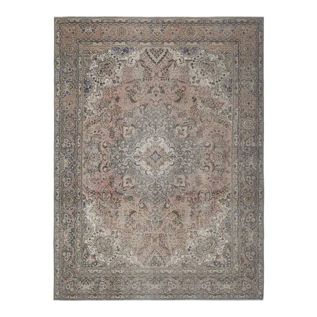 1960s Vintage Persian Handmade Wool Orange Area Rug 280x381