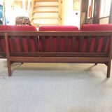 Fully restored 3-seater Scandinavian teak bench