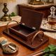 Vintage 1960 cigarette holder wooden metal copper - 31 x 15 cm