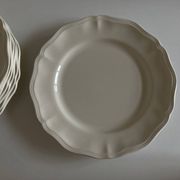 Set de 7 assiettes Ivoire de Sarreguemines à godrons 1960