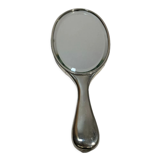 Miroir à main en argent massif