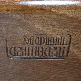 Mid-century walnut "Sapporo" armchairs by Mario Marenco for Mobil Girgi, 1970.