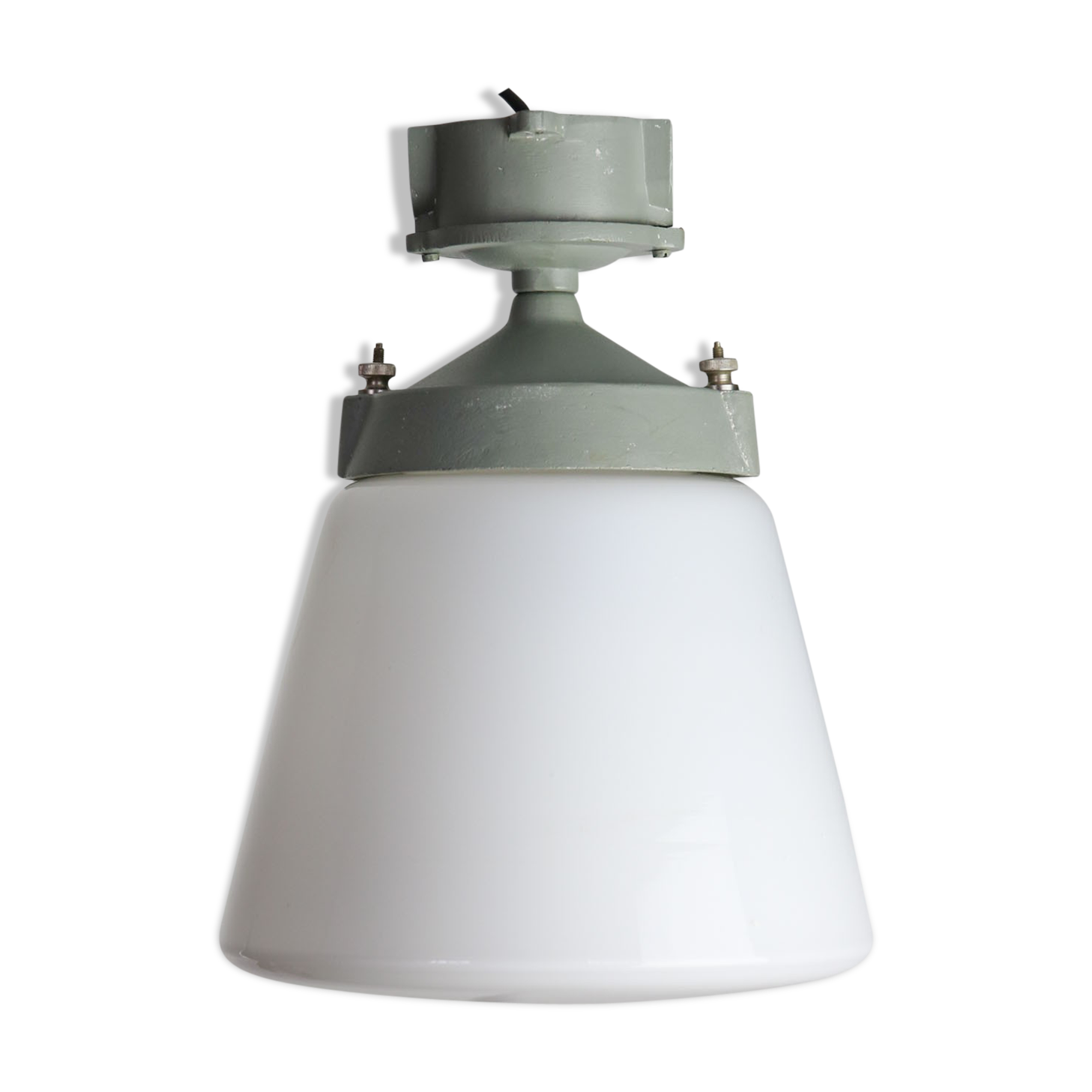 Vintage opaline glass pendant lamp, 1970s