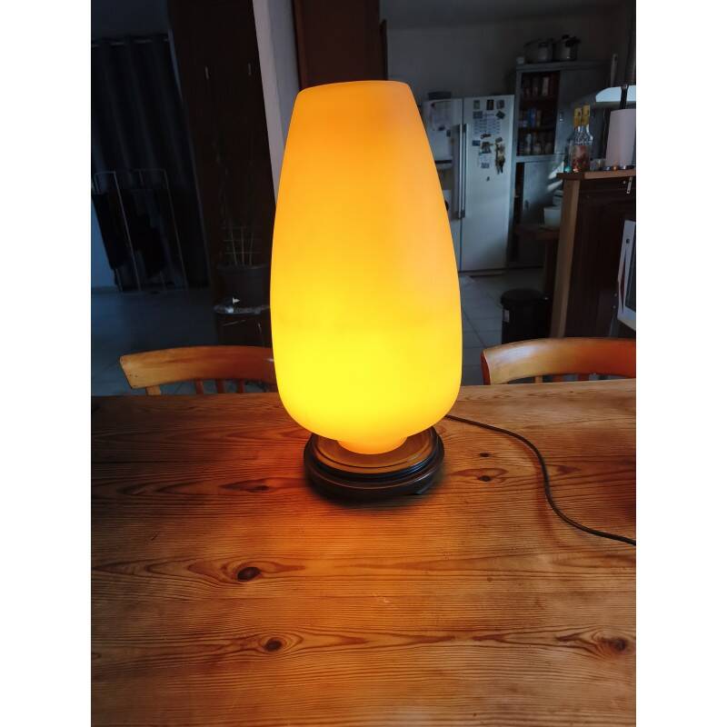 Lampe opaline saumon année 60
