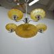 Lustre art déco en chrome et verre, 1930s