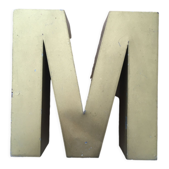 Golden vintage sign letter M