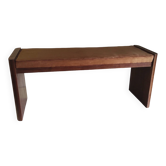 Banc design Art-Déco bois et tissus - années 30/40