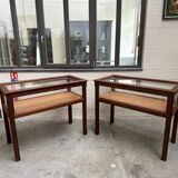 Pair of mahogany display cabinets from the 1960s