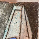 Terracotta tile with enamel decoration of a lady of the high nobility signed OGD