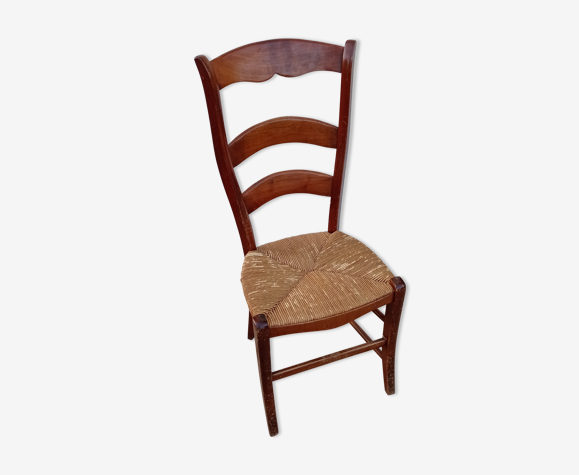 Chaise paillée haut dossier