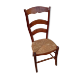 High back straw chair